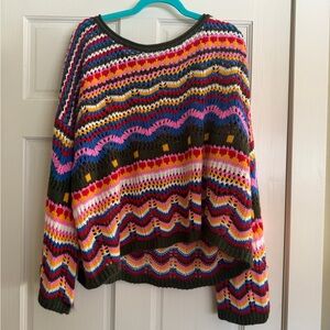 SHEIN Multicolor Wave Knit Sweater